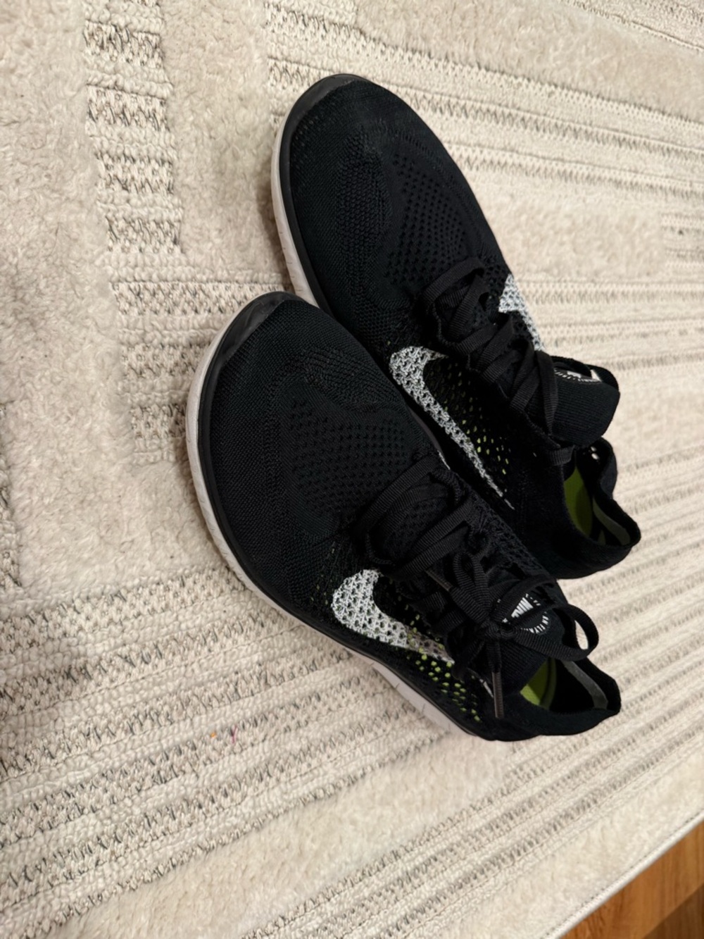 Nike Men's Black & White Flyknit Sneakers - Picture 2 of 5